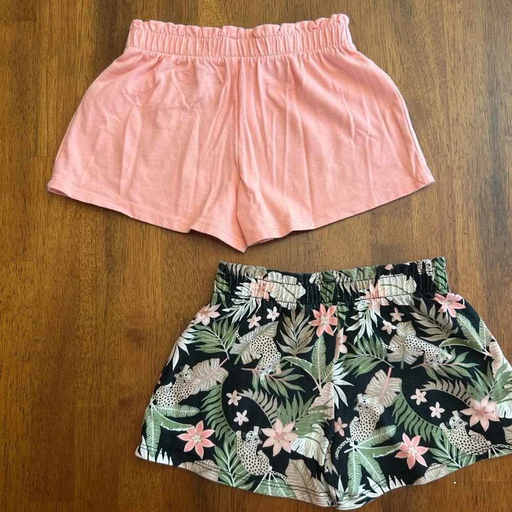 Cotton Shorts Coral & Leopard Bundle Girl Size 4T | 2-Pack | The Childrens Place